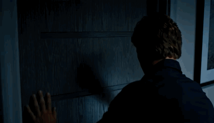 Jack Harrington Jr. cautiously opens the dark pool-house door after receiving Alex’s forged message.