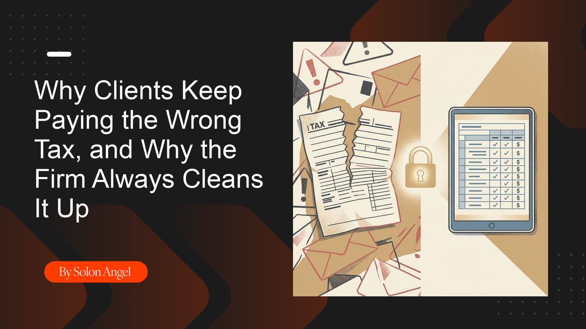 Why Clients Keep Paying the Wrong Tax, and Why the Firm Always Cleans It Up