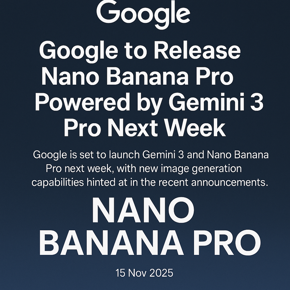 Google lansira Nano Banana Pro sa Gemini 3 Pro sljedeće sedmice