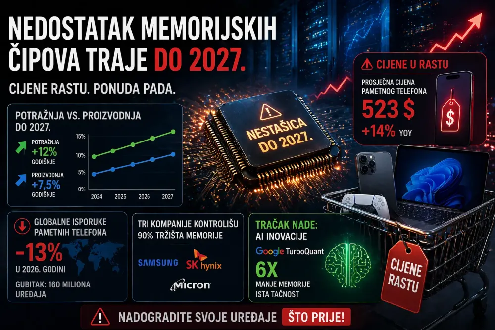 Nedostatak memorijskih čipova traje do 2027. godine