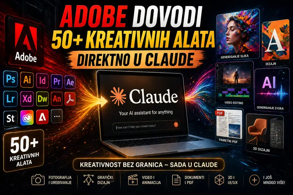 Adobe dovodi 50+ kreativnih alata direktno u Claude