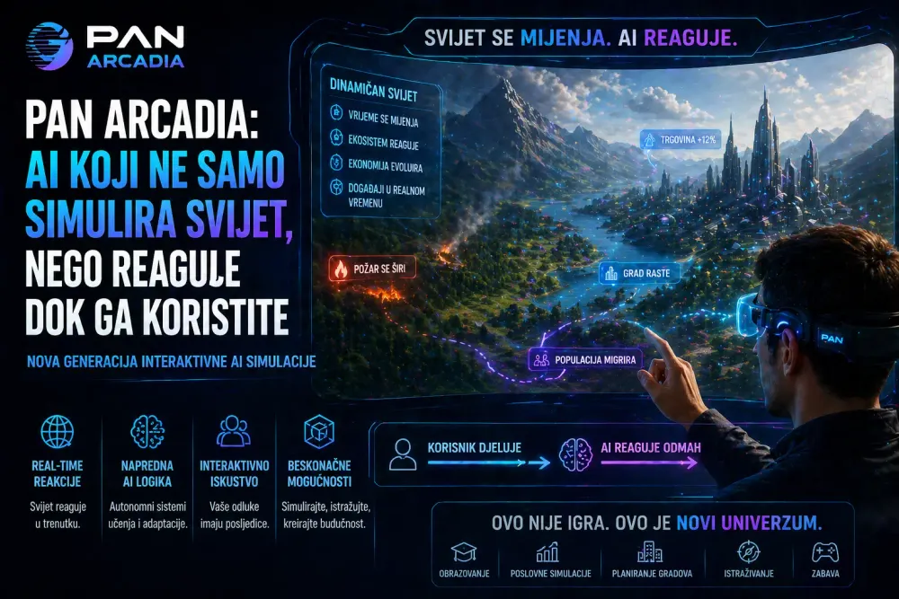 PAN Arcadia: AI koji ne samo simulira svijet, nego reaguje dok ga koristite