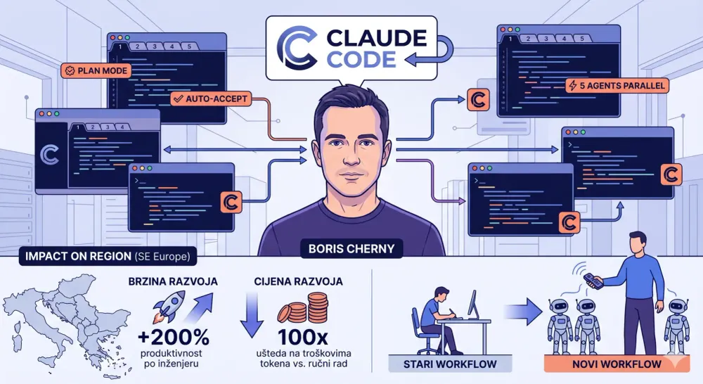 Kreator Claude Code-a. Nisam pisao kod rukom već mjesecima