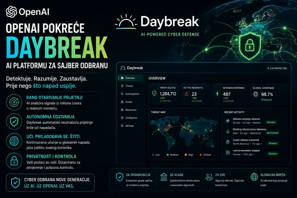 OpenAI pokreće Daybreak: AI platforma za sajber odbranu