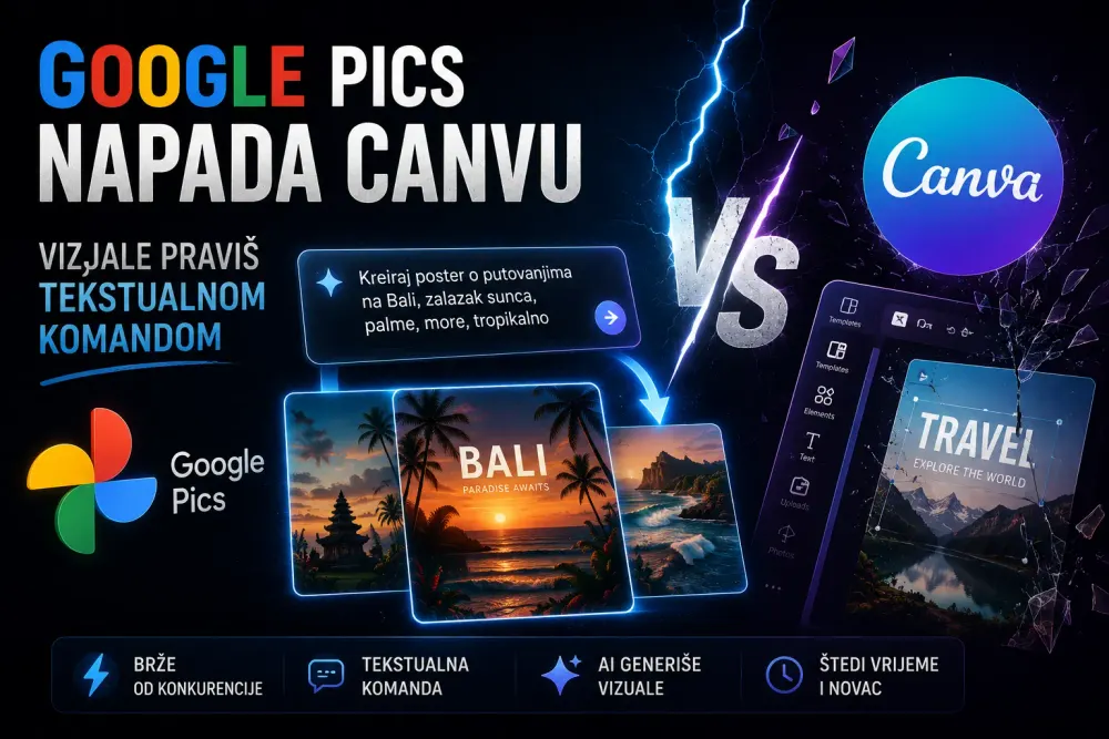 Google Pics napada Canvu vizuale praviš tekstualnom komandom