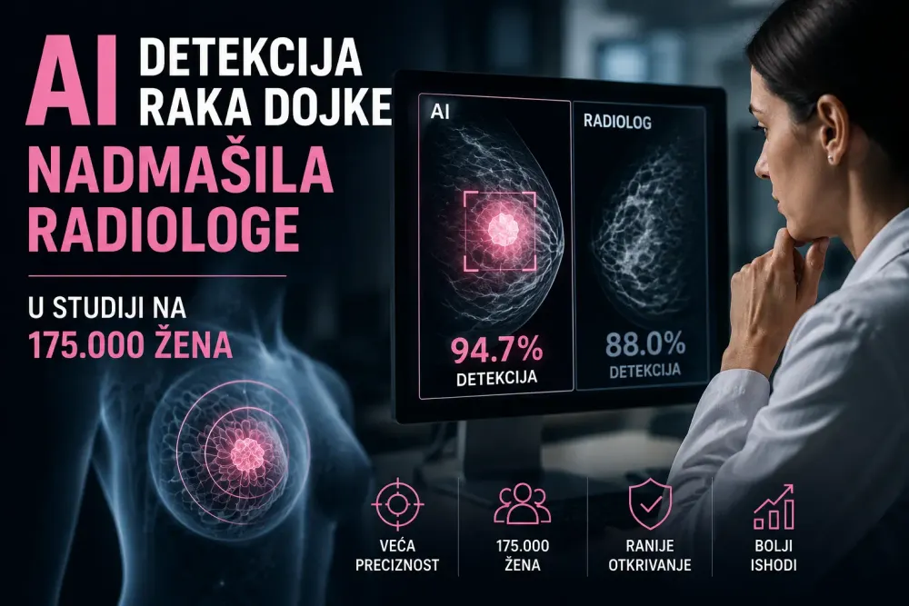 AI detekcija raka dojke nadmašila radiologe u studiji na 175.000 žena
