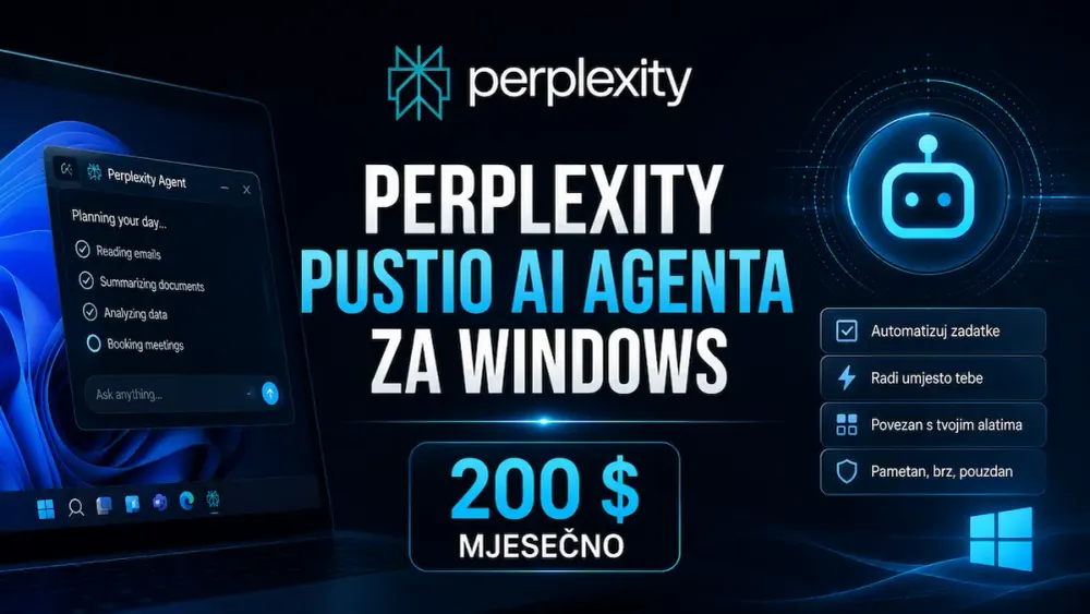 AI agent Perplexity Personal Computer radi na Windows računaru u kancelariji