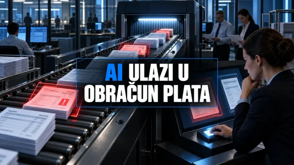 AI provjerava platni spisak dok stručnjak za obračun odobrava konačnu isplatu.