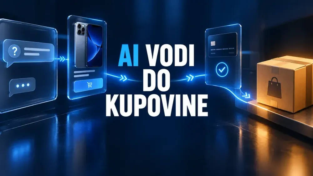 Proizvod prelazi iz Gemini razgovora u tok plaćanja uz centralni naslov AI vodi do kupovine