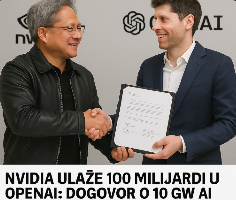 NVIDIA ulaže 100 milijardi u OpenAI: dogovor o 10 GW AI centara
