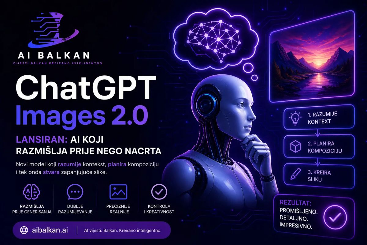 ChatGPT Images 2.0 lansiran: AI koji razmišlja prije nego nacrta