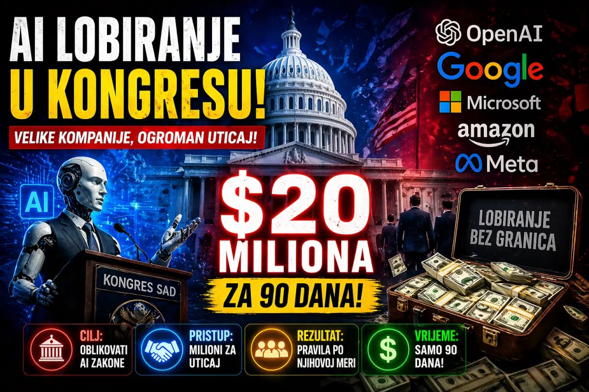 AI lobiranje u Kongresu 20 miliona dolara za 90 dana