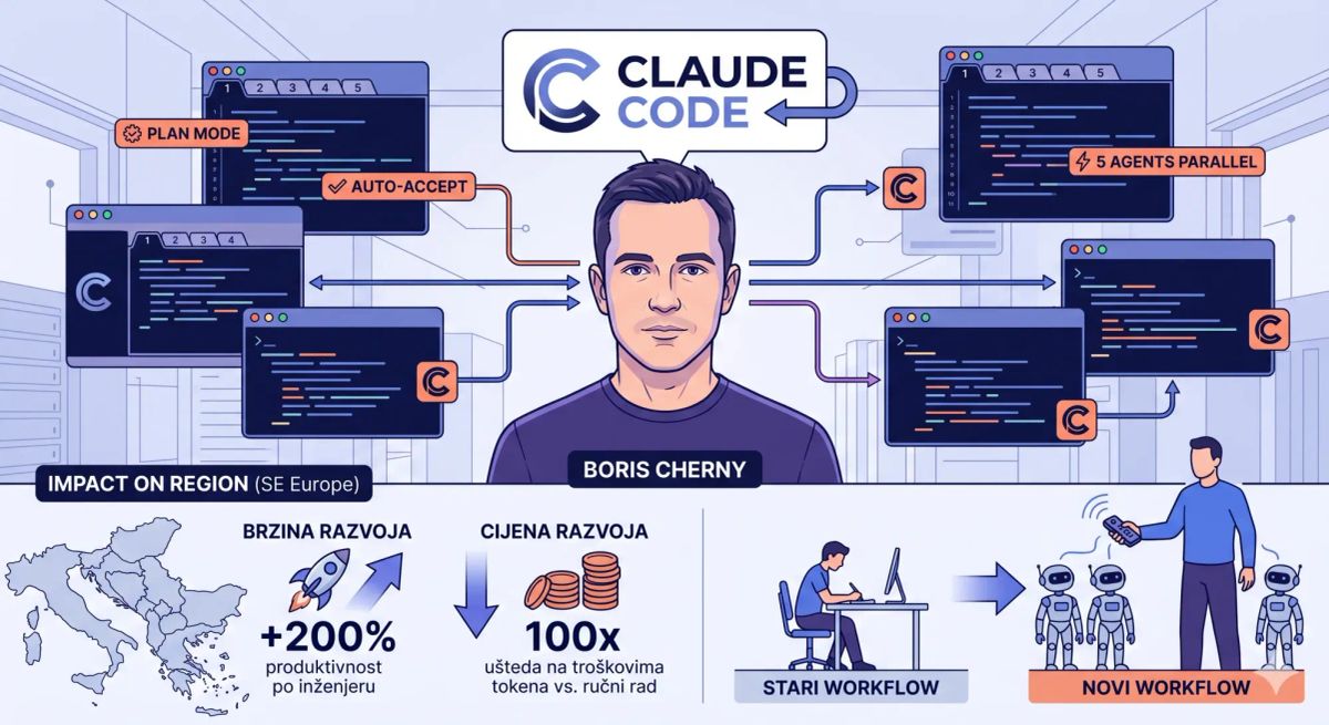 Kreator Claude Code-a. Nisam pisao kod rukom već mjesecima