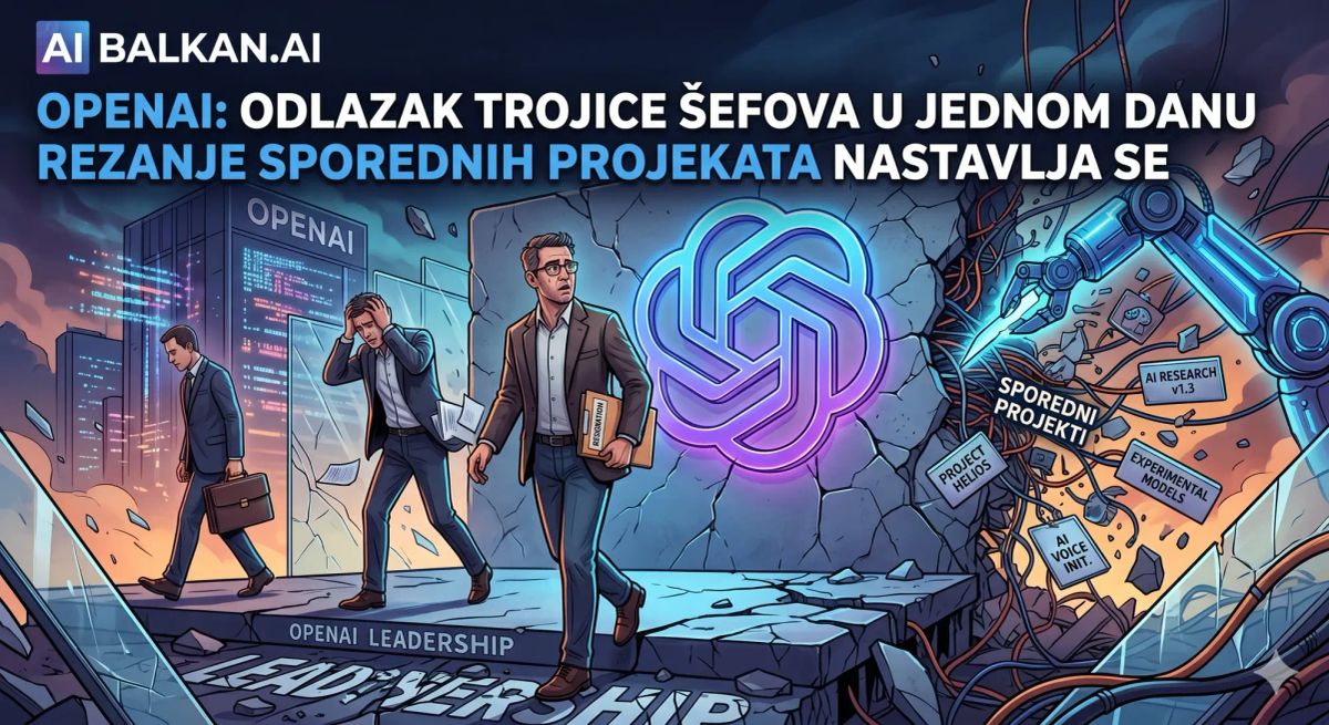 OpenAI u jednom danu izgubio trojicu šefova dok siječe sporedne projekte