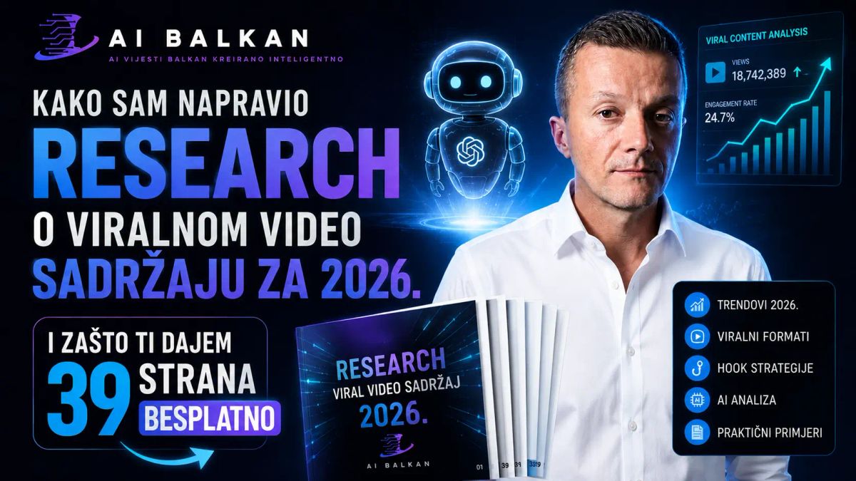 Kako sam napravio istraživanje o viralnom video sadržaju za 2026 sa AI alatima i zašto ti dajem 39 strana besplatno (Pdf download)