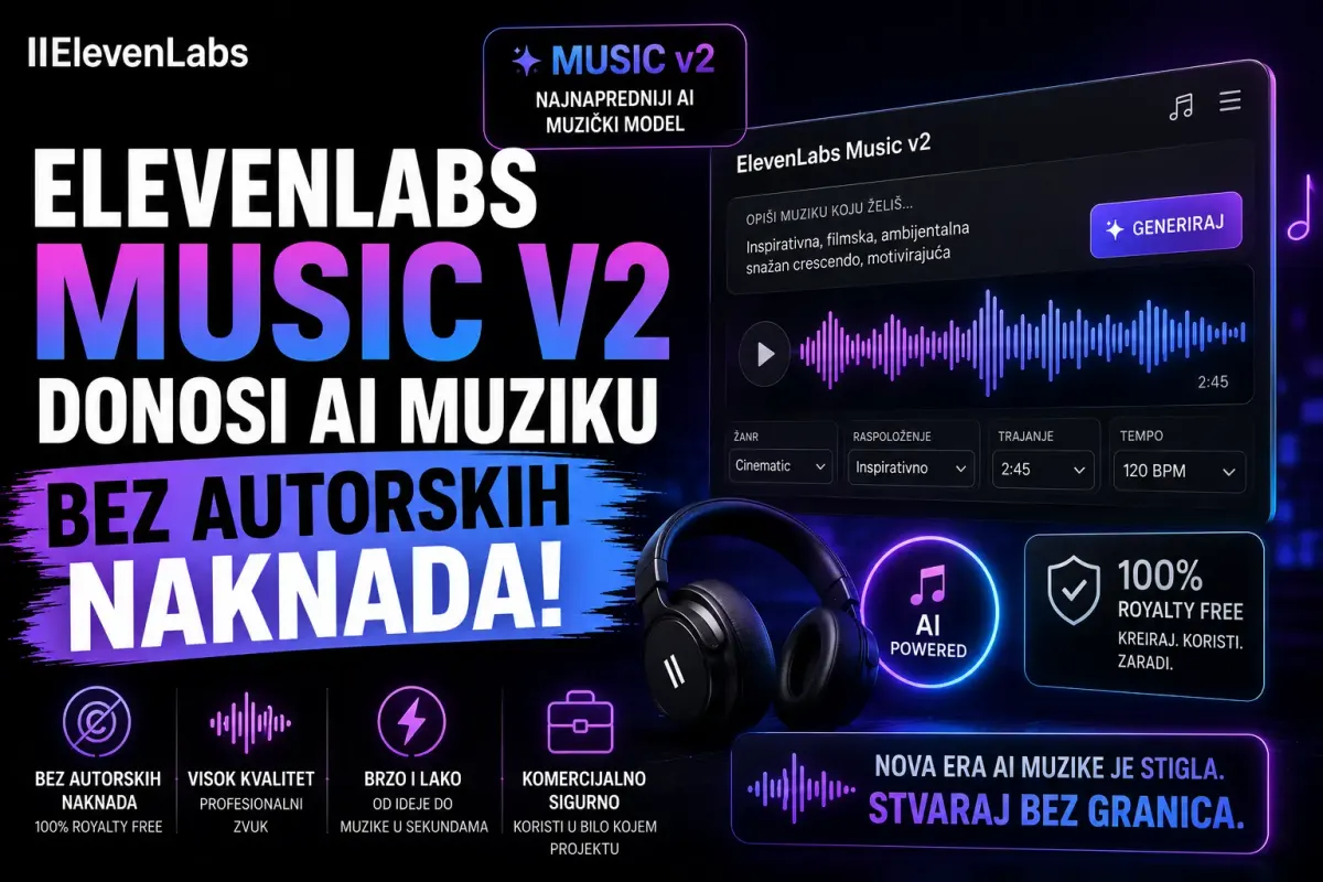 ElevenLabs Music v2 donosi AI muziku bez autorskih naknada