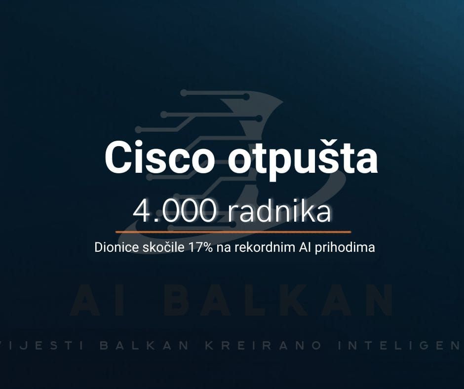 Cisco otpušta 4.000 radnika zbog AI-ja, dionice skočile 17 posto