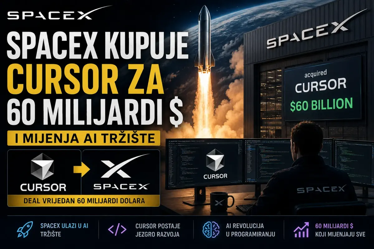 SpaceX kupuje Cursor za 60 milijardi dolara i mijenja AI tržište