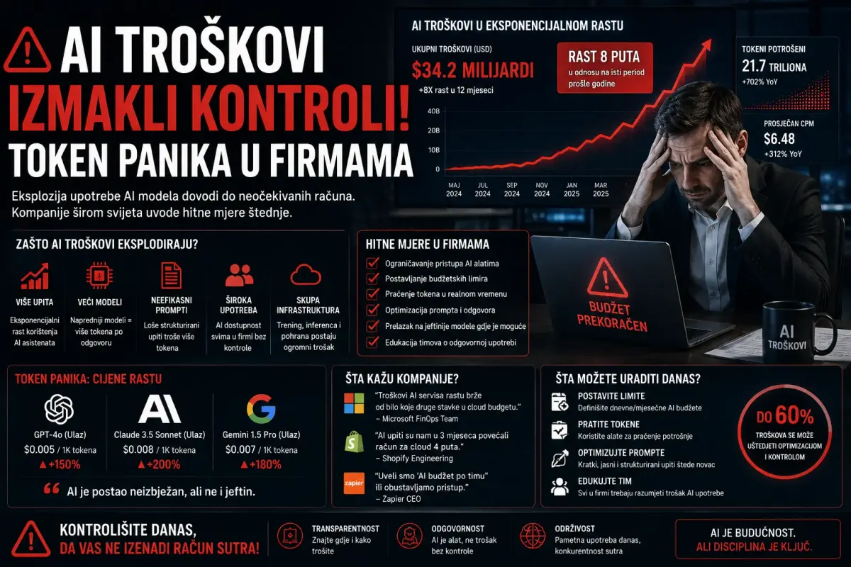 AI troškovi izmakli kontroli token panika u firmama