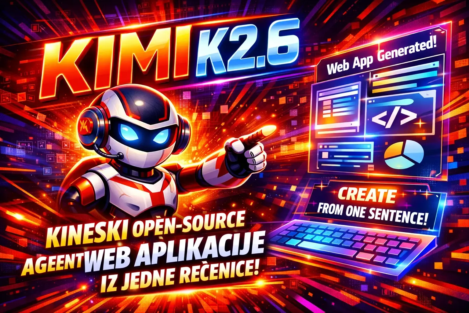 Kimi K2.6: kineski open-source agent gradi web aplikacije iz jedne rečenice