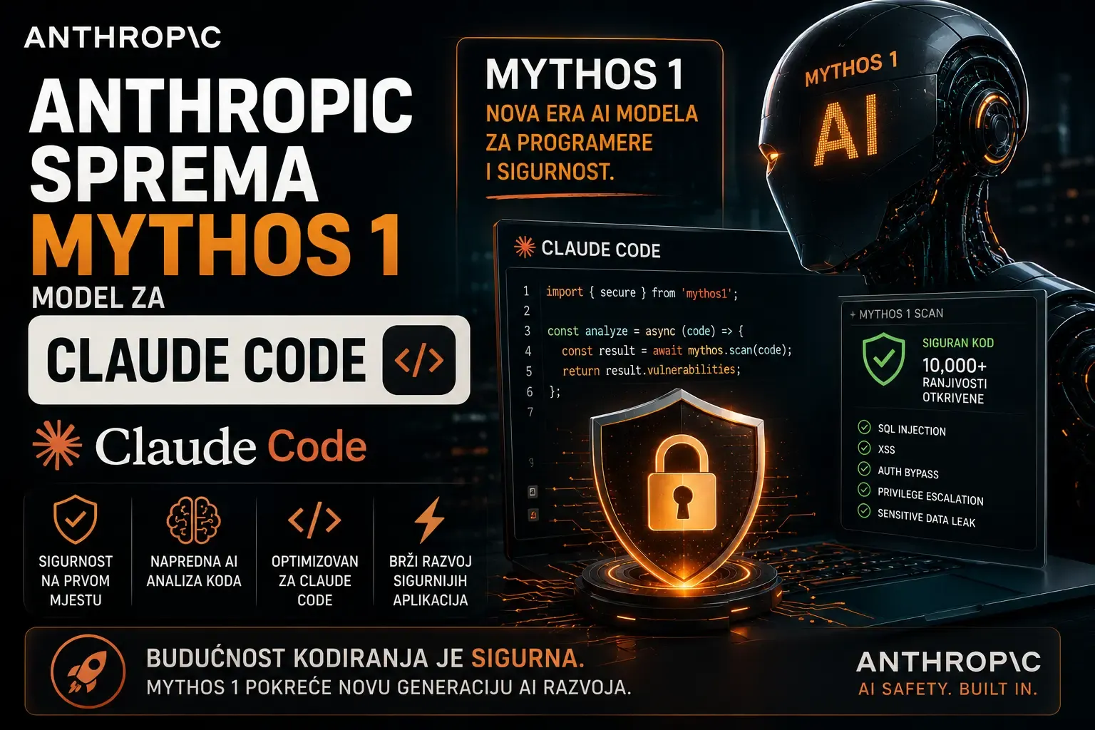 Anthropic sprema Mythos 1 model za Claude Code i sigurnost