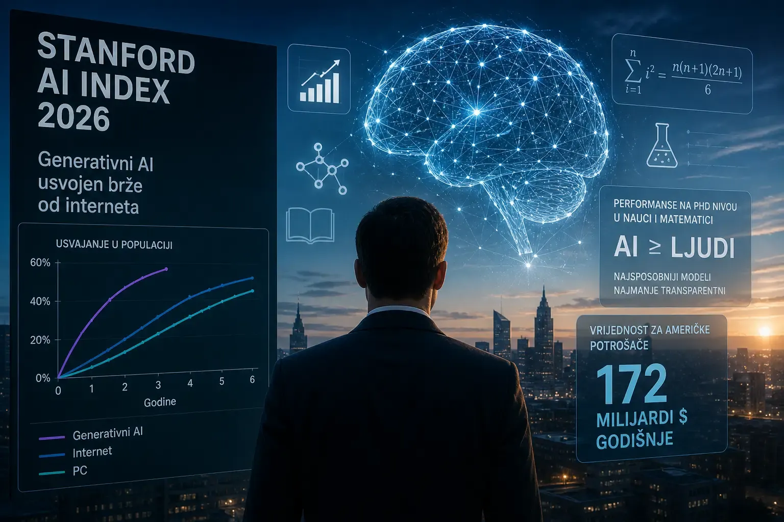Stanford AI Index 2026: Generativni AI raste brže od interneta