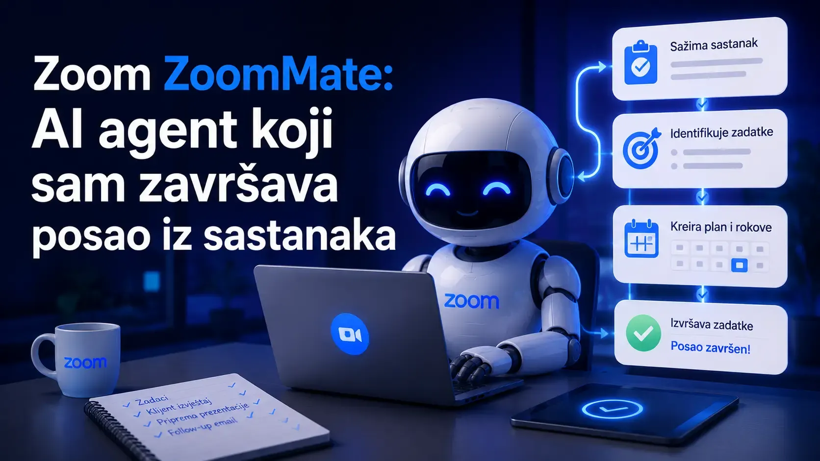 Zoom ZoomMate AI agent koji sam završava posao iz sastanaka