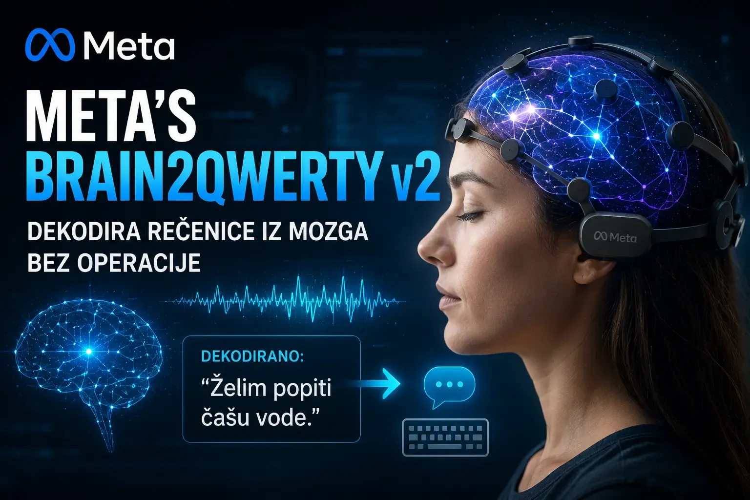Meta's Brain2Qwerty v2 dekodira rečenice iz mozga bez operacije