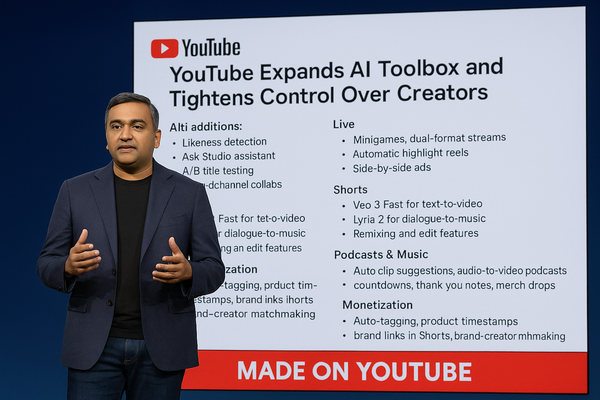 YouTube širi AI alate i pojačava kontrolu nad kreatorima