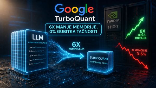 Google TurboQuant smanjuje memoriju LLM-a 6x bez gubitka tačnosti