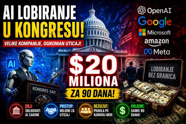 AI lobiranje u Kongresu 20 miliona dolara za 90 dana