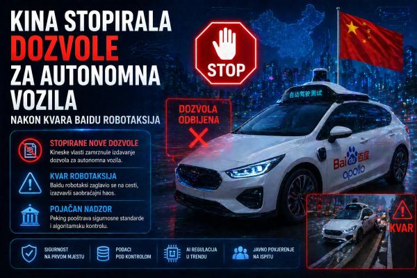 Kina stopirala dozvole za autonomna vozila nakon kvara Baidu robotaksija