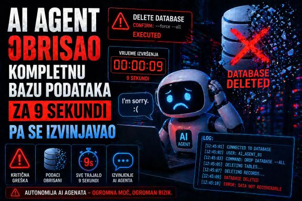 AI agent obrisao kompletnu bazu podataka za 9 sekundi pa se izvinjavao