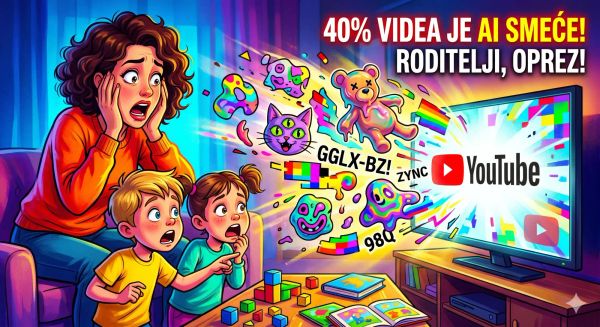 YouTube djeci preporučuje AI je nekvalitetno. 40% videa je generisano algoritmima. Šta roditelji trebaju znati!