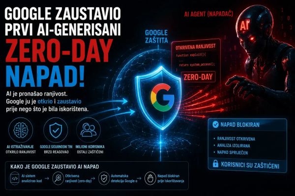 Google zaustavio prvi AI-generisani zero-day napad