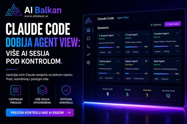 Claude Code dobija agent view više AI sesija pod kontrolom