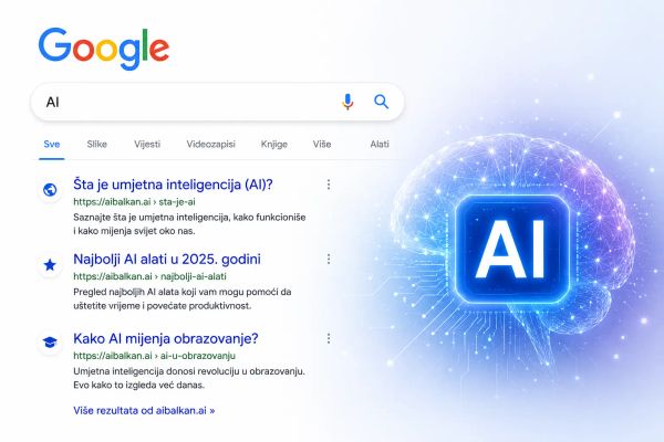Google pretraživanje AI kraj plave liste linkova