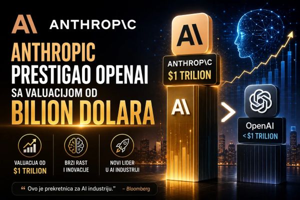 Anthropic prestigao OpenAI sa valuacijom od bilion dolara