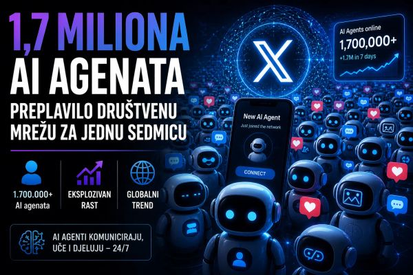 1,7 miliona AI agenata preplavilo društvenu mrežu za jednu sedmicu