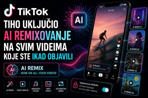 TikTok tiho uključio AI remixovanje na svim videima koje ste ikad objavili