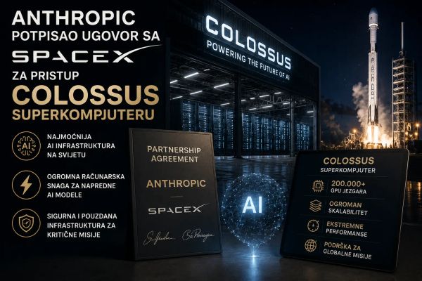 Anthropic potpisao ugovor sa SpaceX-om za pristup Colossus superkompjuteru