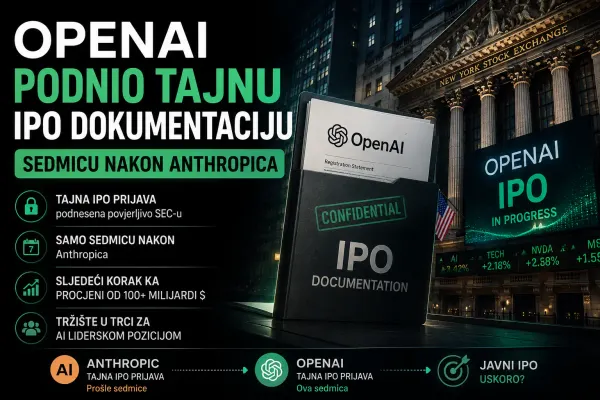 OpenAI podnio tajnu IPO dokumentaciju sedmicu nakon Anthropica