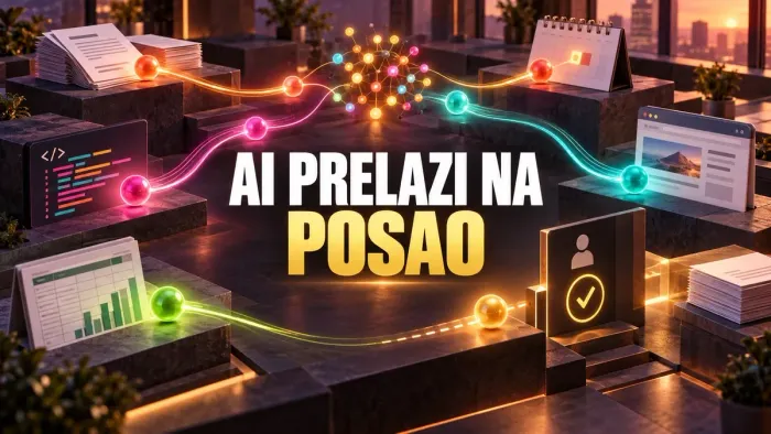 OpenAI Dots i GPT-6.1 Sol prikazani kao šareni AI agenti koji izvršavaju poslovne zadatke