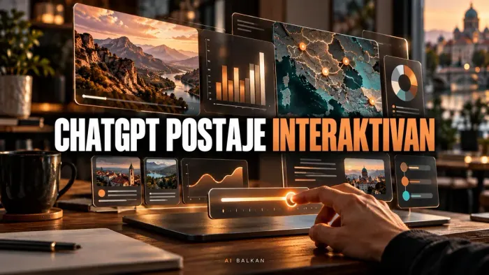 Interaktivni ChatGPT prikaz s grafikonima, mapom i kontrolama; naslov ChatGPT postaje interaktivan.
