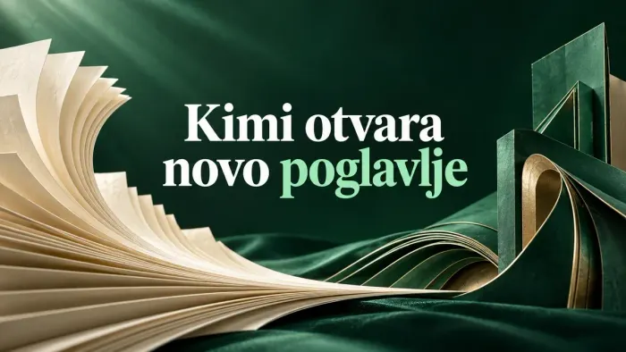 Zelene stranice prelaze u prostorni model uz naslov Kimi otvara novo poglavlje.