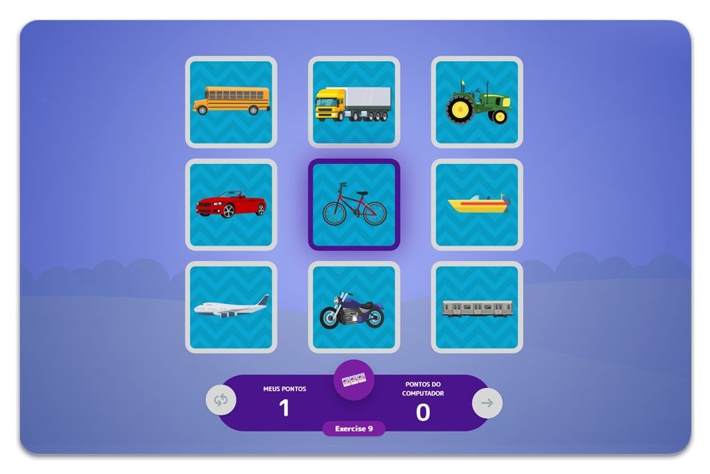 Inglês online para crianças: tela do material flexge kids