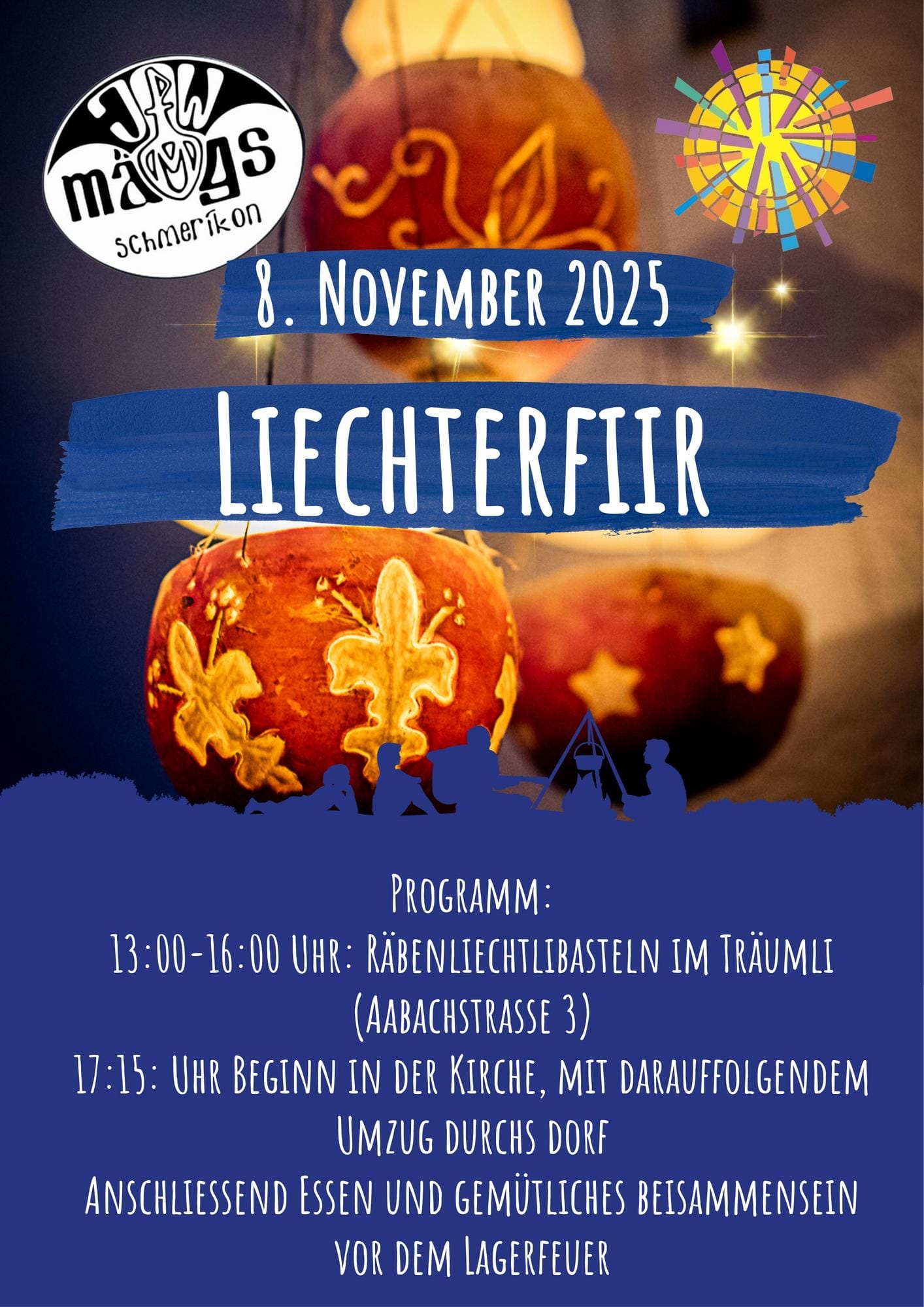 Flyer zur Licherfiir 2025 der Jungwacht & Mägs Schmerikon