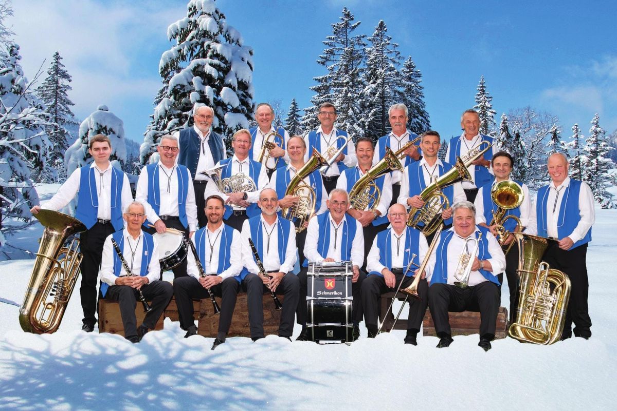 Goldbergmusikanten im Schnee (Fotomontage)