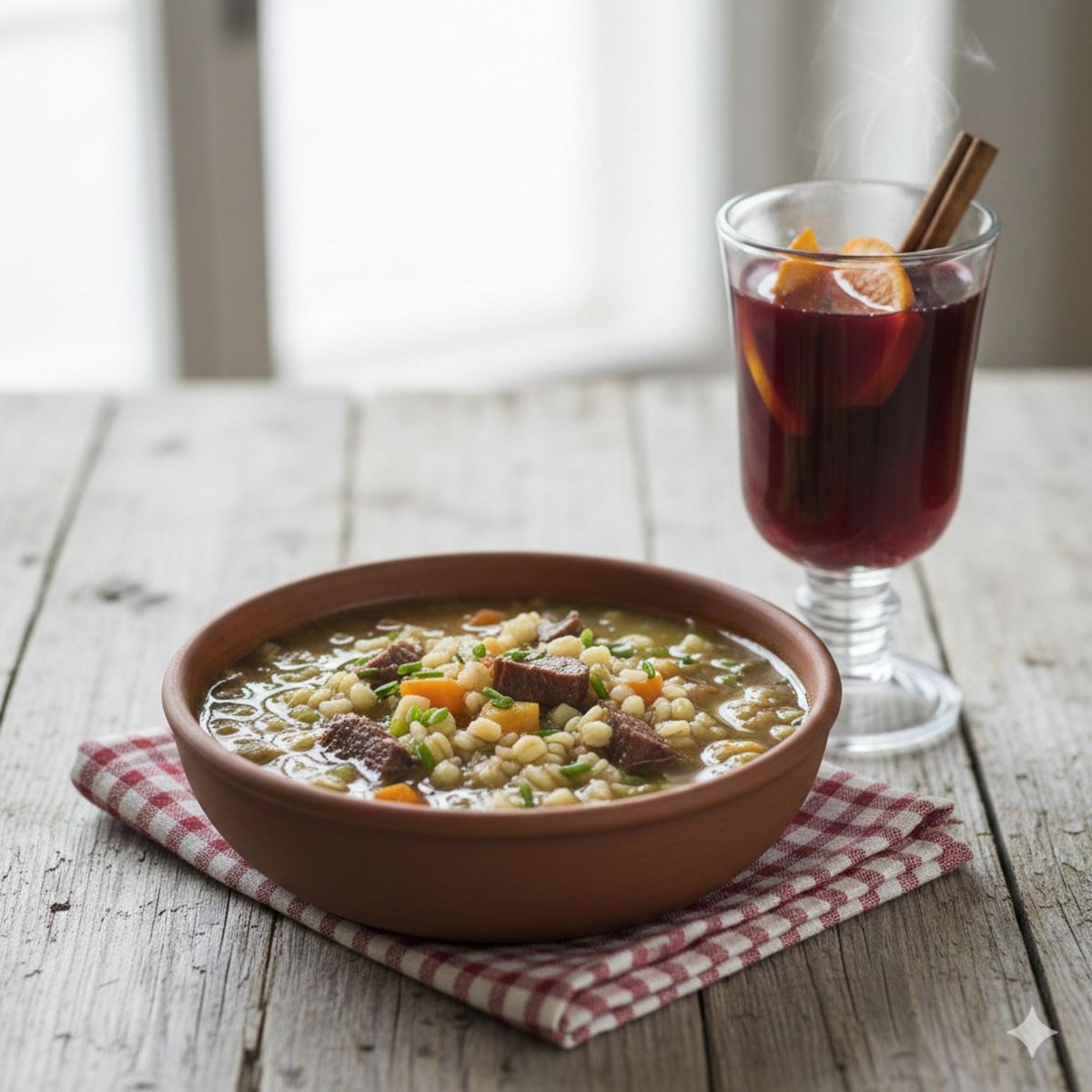 Adventsfenster bei Martys mit Glühwein & Gerstensuppe