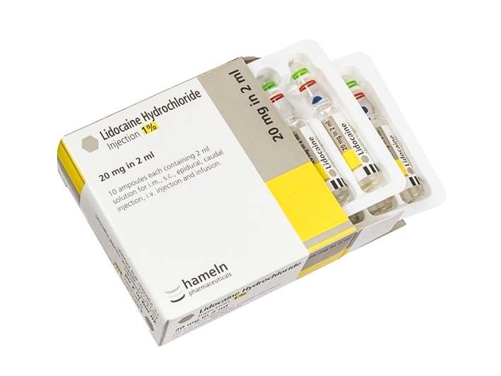 Primjer uobičajenih ampula u kartonskom pakiranju.